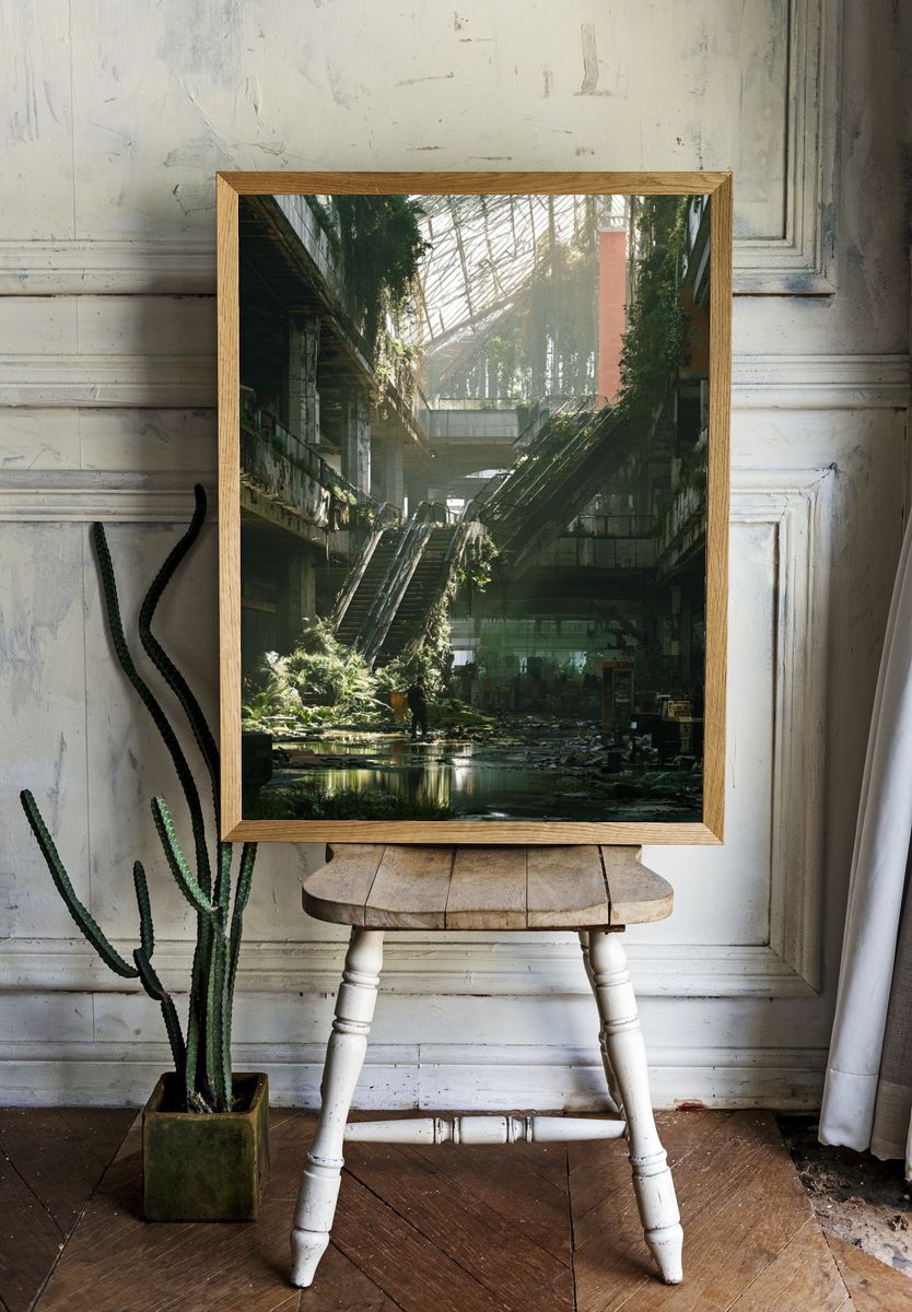 Overgrown Atrium Ruins Poster. room preview