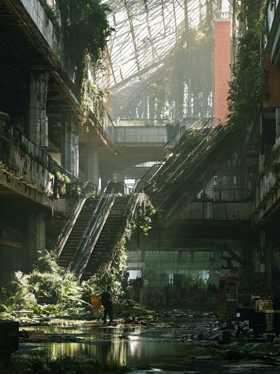 Overgrown Atrium Ruins Poster. poster
