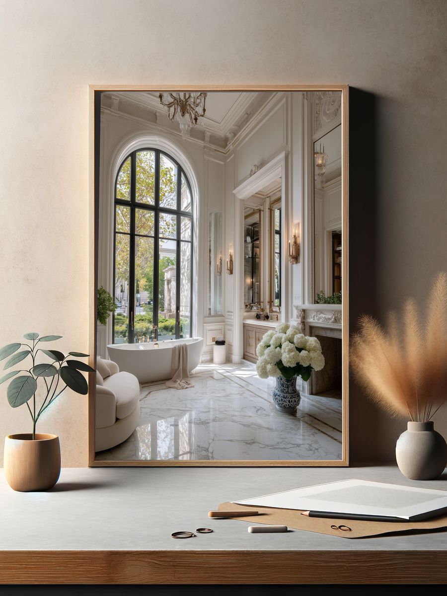 Luxury Marble Bathroom Interior Poster. — room view 2