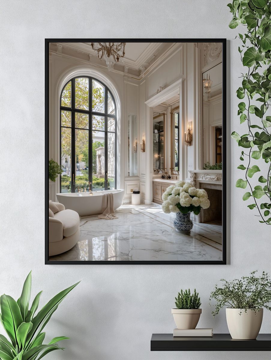 Luxury Marble Bathroom Interior Poster. — room view 4