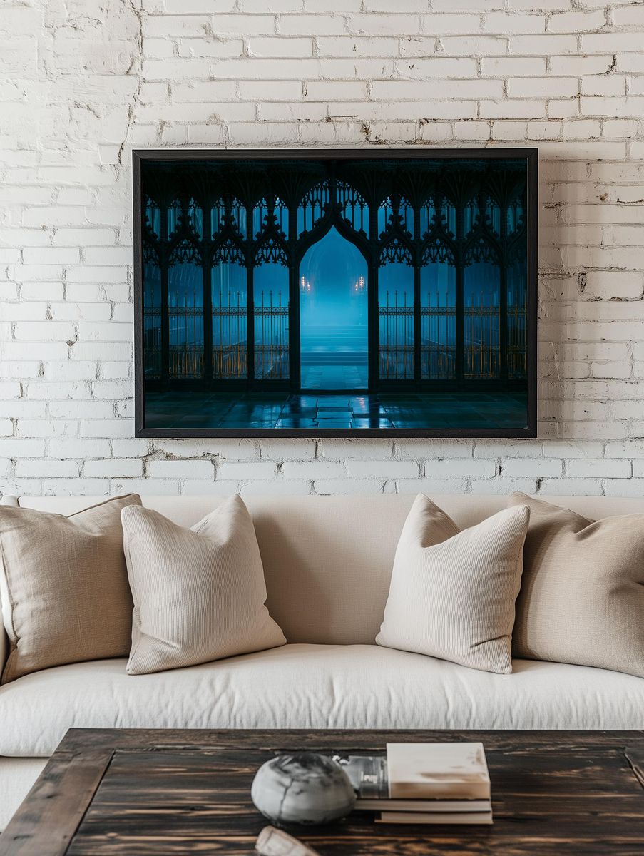 Gothic Cathedral Portal Print. room preview
