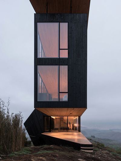Modern Cliffside House Photography Poster.