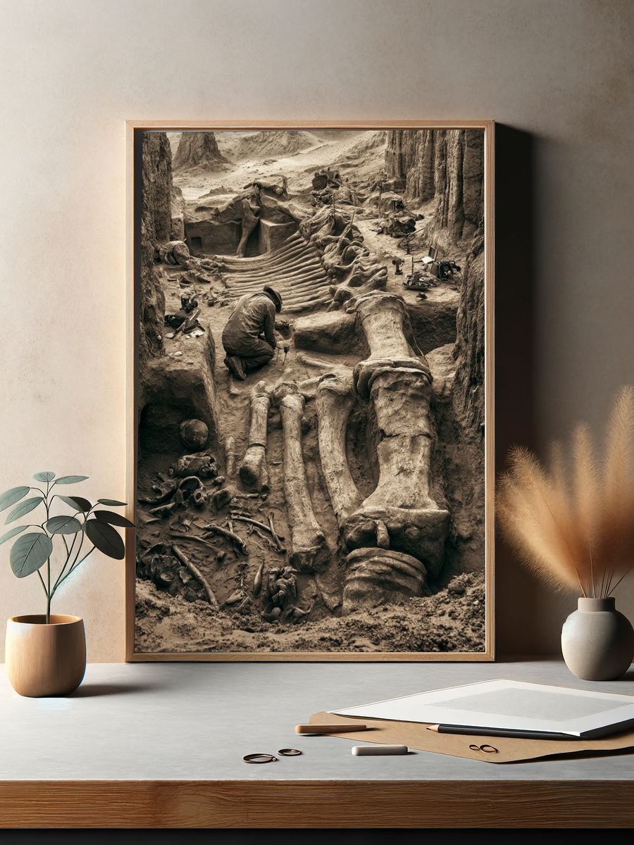 Archaeological Excavation Scene Photography Poster. — room view 2