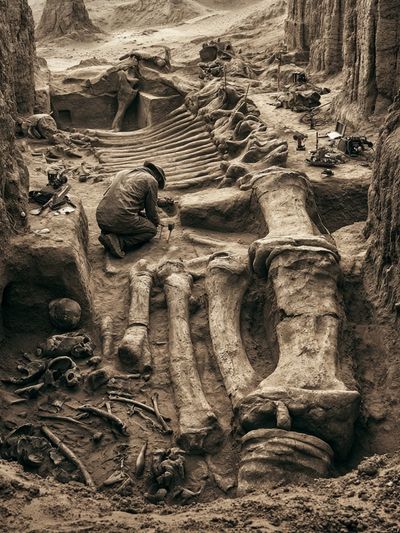 Archaeological Excavation Scene Photography Poster. poster