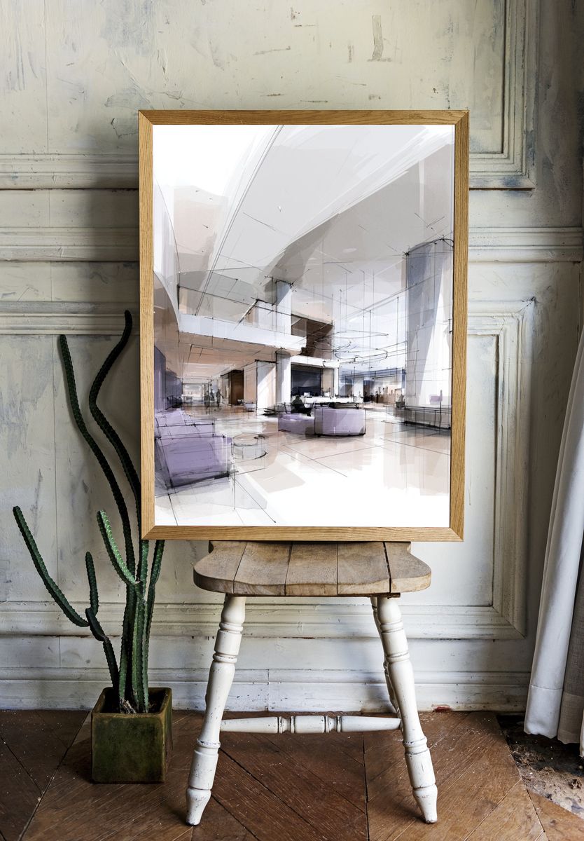 Modern Atrium Interior Print. room preview