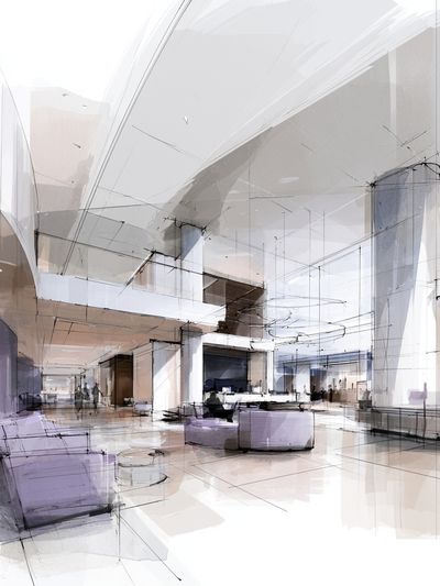 Modern Atrium Interior Print.