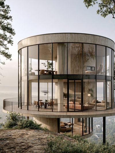 Modern Glass House Architecture Poster. poster print