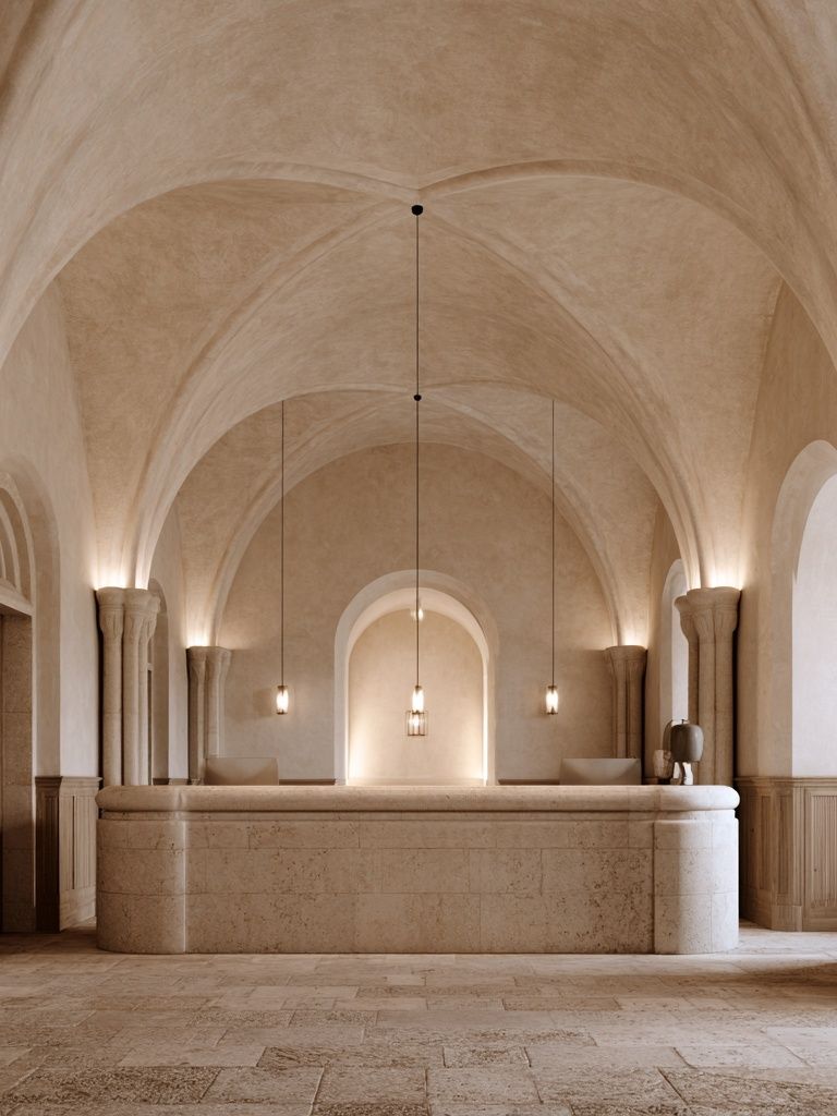 Arched Stone Interior Photography Poster. poster — photography art