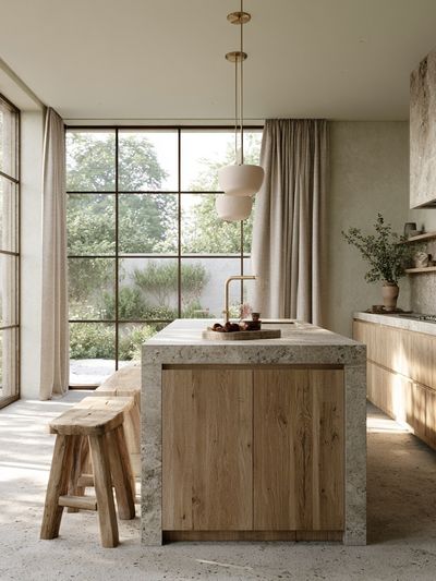 Japandi Kitchen Interior Print. poster
