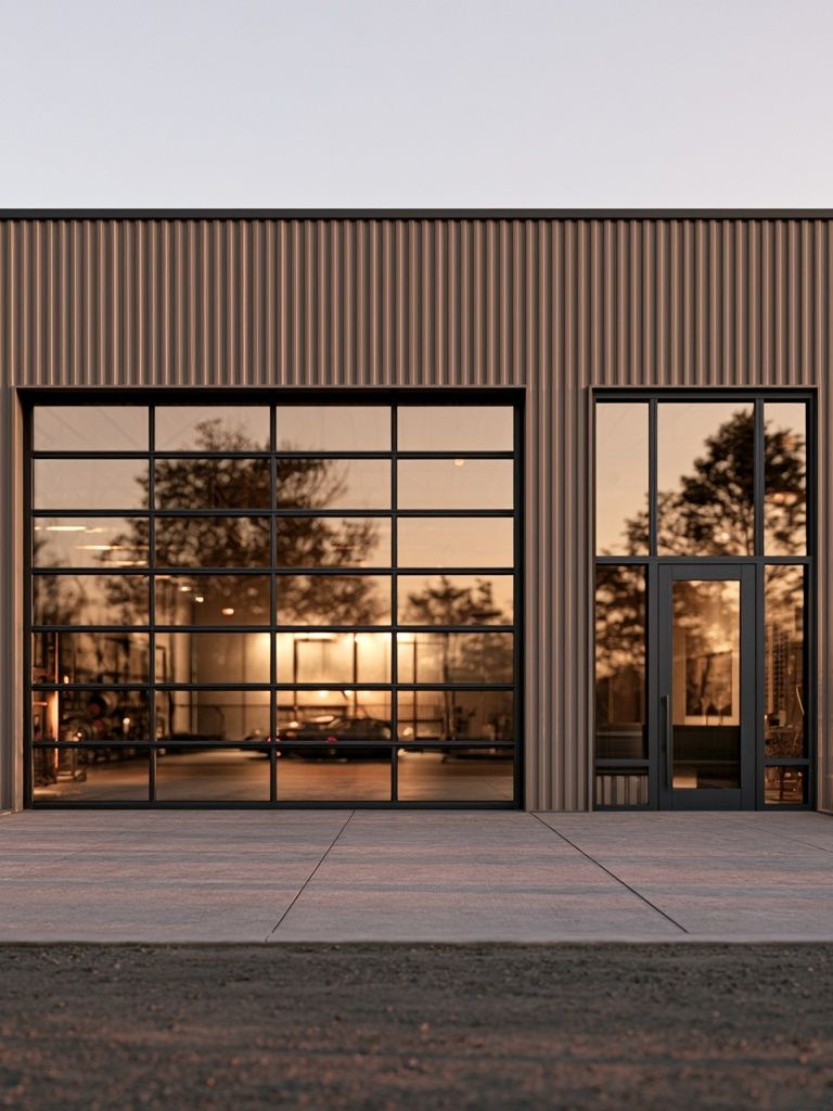 Modern Industrial Building Facade Poster. poster — photography art