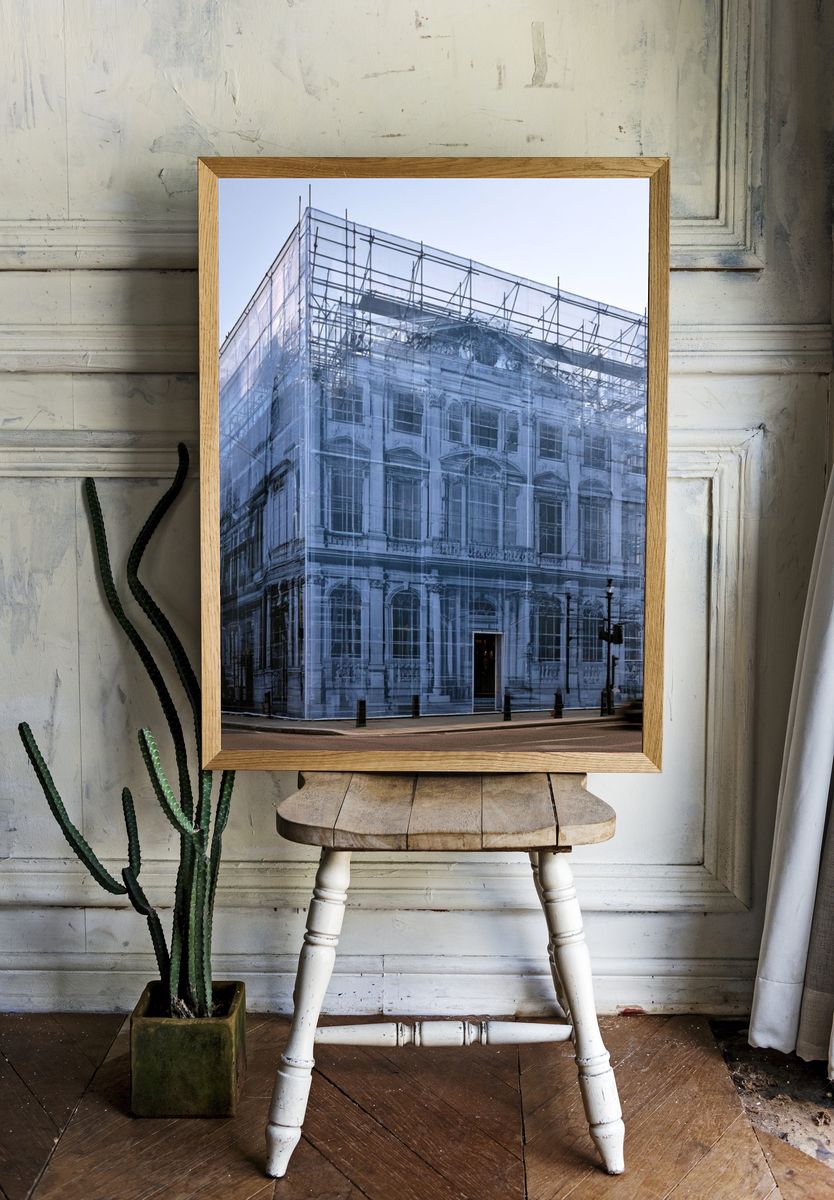 Wrapped Building Facade Photography Print. room preview