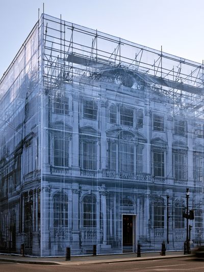 Wrapped Building Facade Photography Print. poster