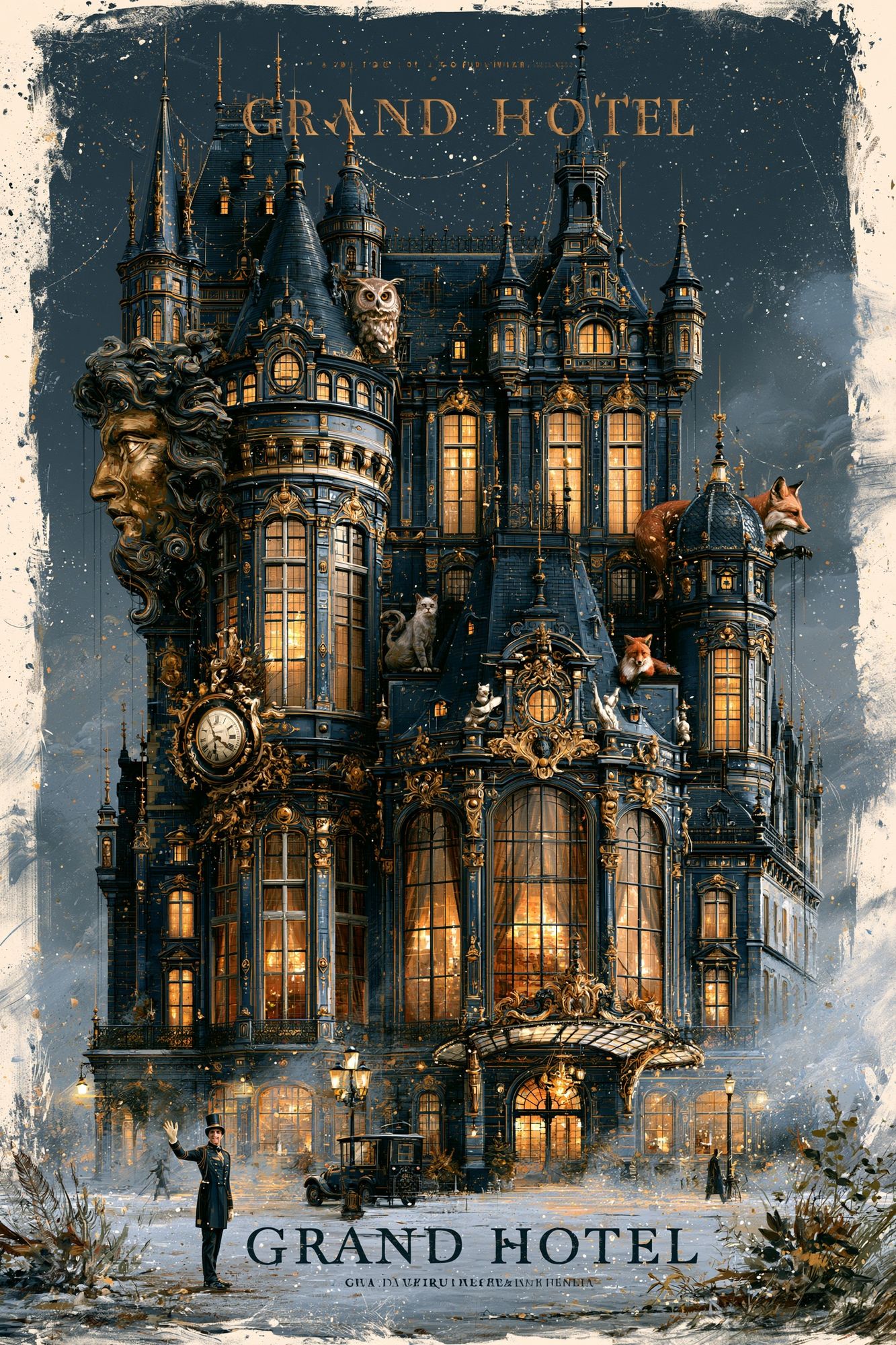 Grand Hotel Gothic Architecture Print. poster detail