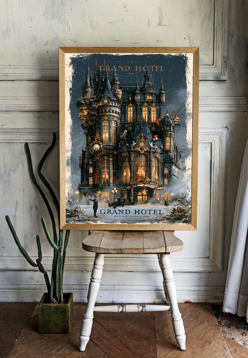 Grand Hotel Gothic Architecture Print. — room view 1