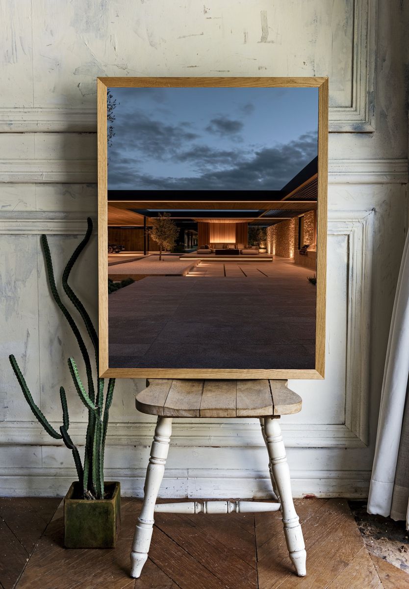 Modern Luxury Courtyard Architecture Poster. room preview