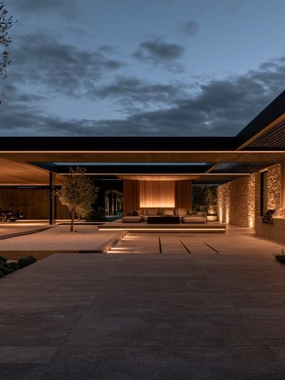 Modern Luxury Courtyard Architecture Poster.