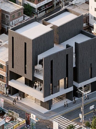 Modern Brutalist Building Poster. poster detail