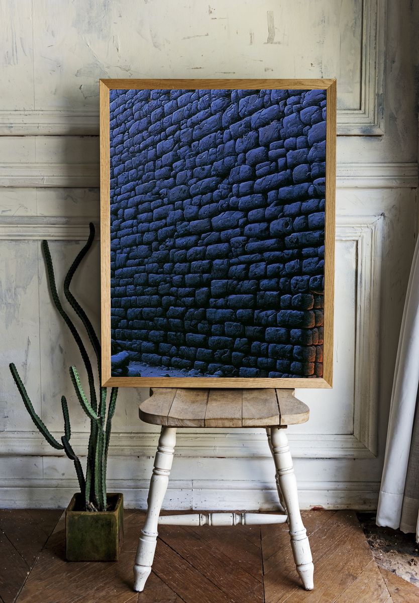 Stone Wall Firelight Poster. room preview
