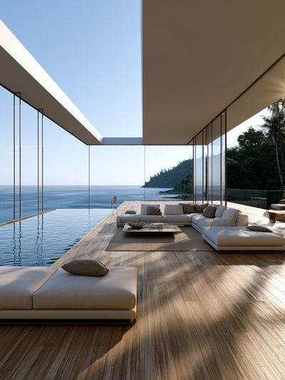Oceanfront Modern Villa Photography Poster.
