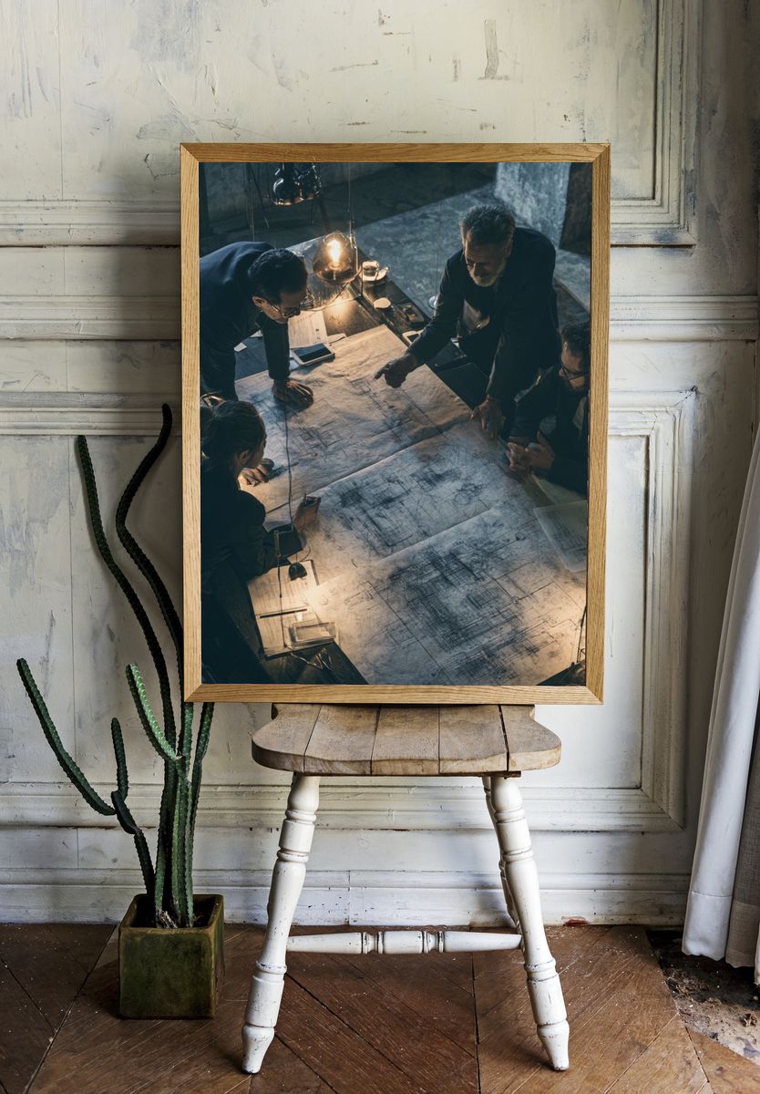 Architectural Planning Meeting Photography Poster. room preview