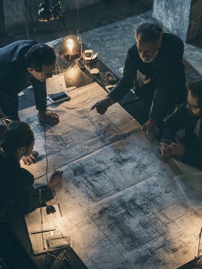 Architectural Planning Meeting Photography Poster.