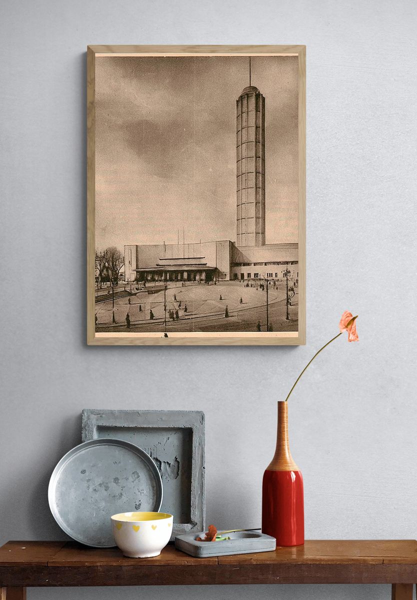 Art Deco Tower Architecture Print. — room view 3