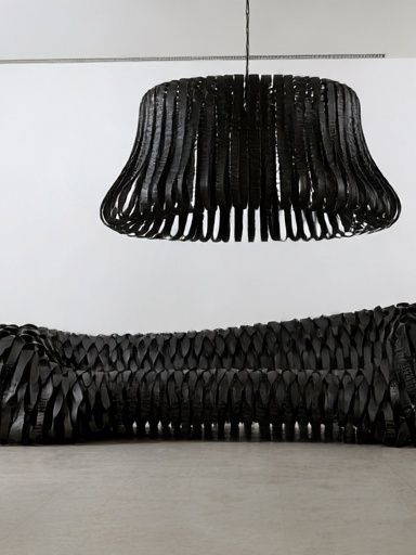 Black Sculptural Interior Poster. poster — architecture art