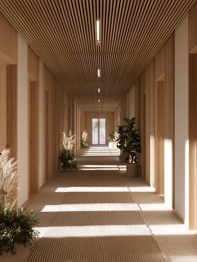 Minimalist Wooden Hallway Print.