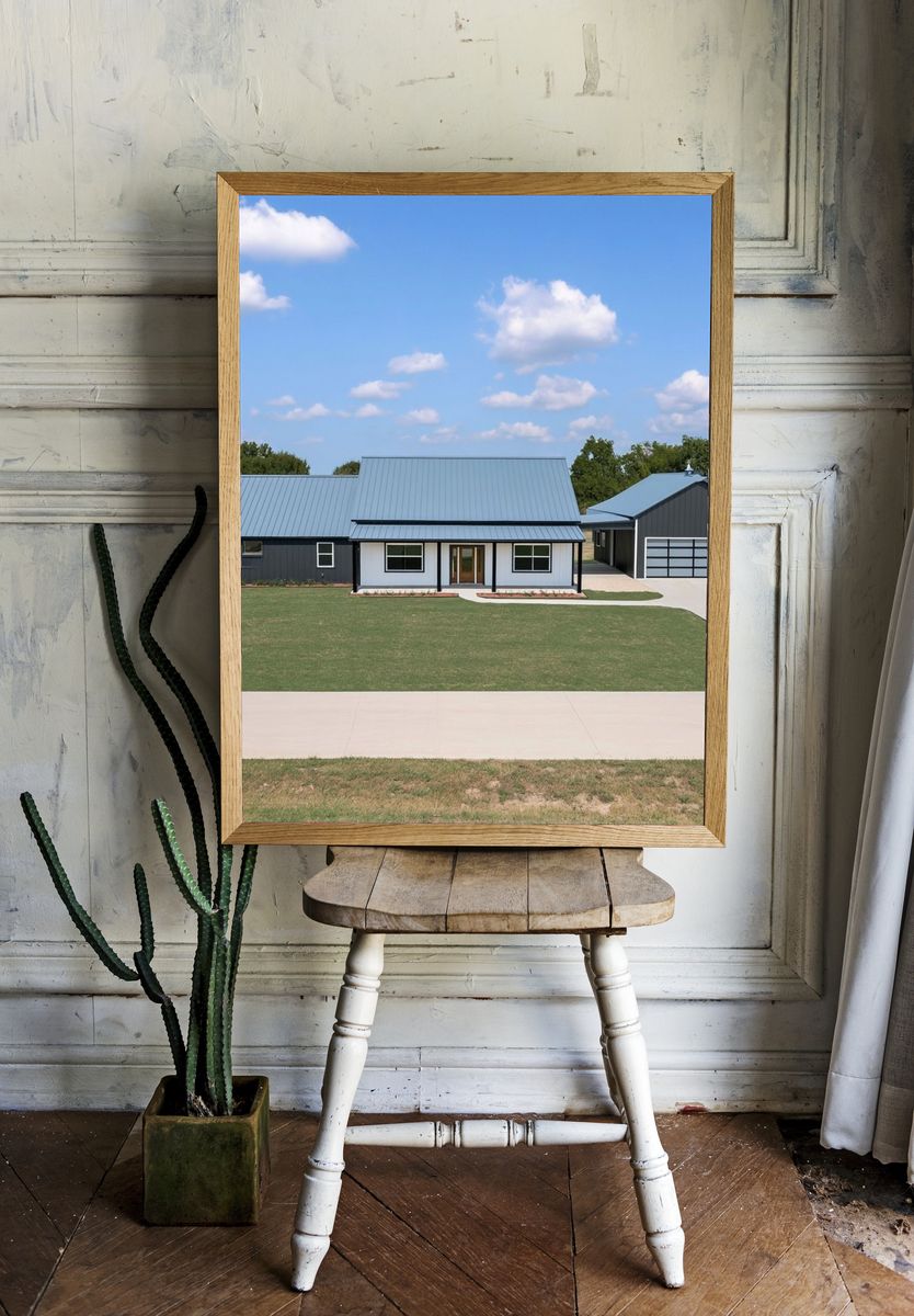 Modern Farmhouse Exterior Photography Poster. room preview
