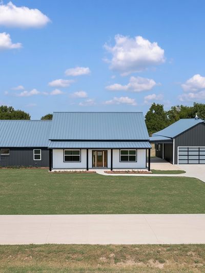 Modern Farmhouse Exterior Photography Poster.