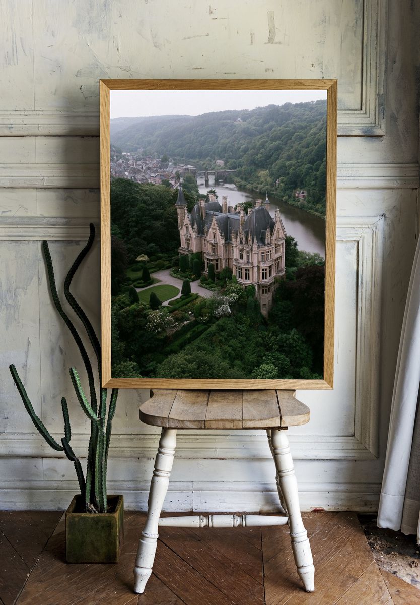 Riverside Castle Landscape Poster. — room view 1