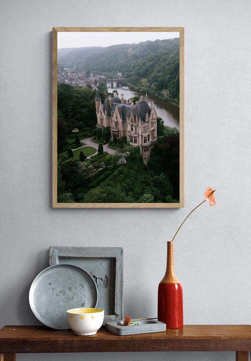 Riverside Castle Landscape Poster. — room view 3