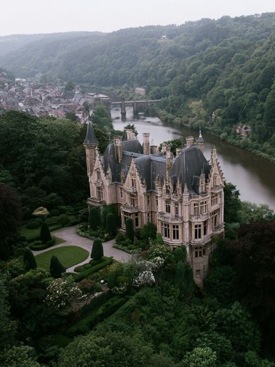 Riverside Castle Landscape Poster.