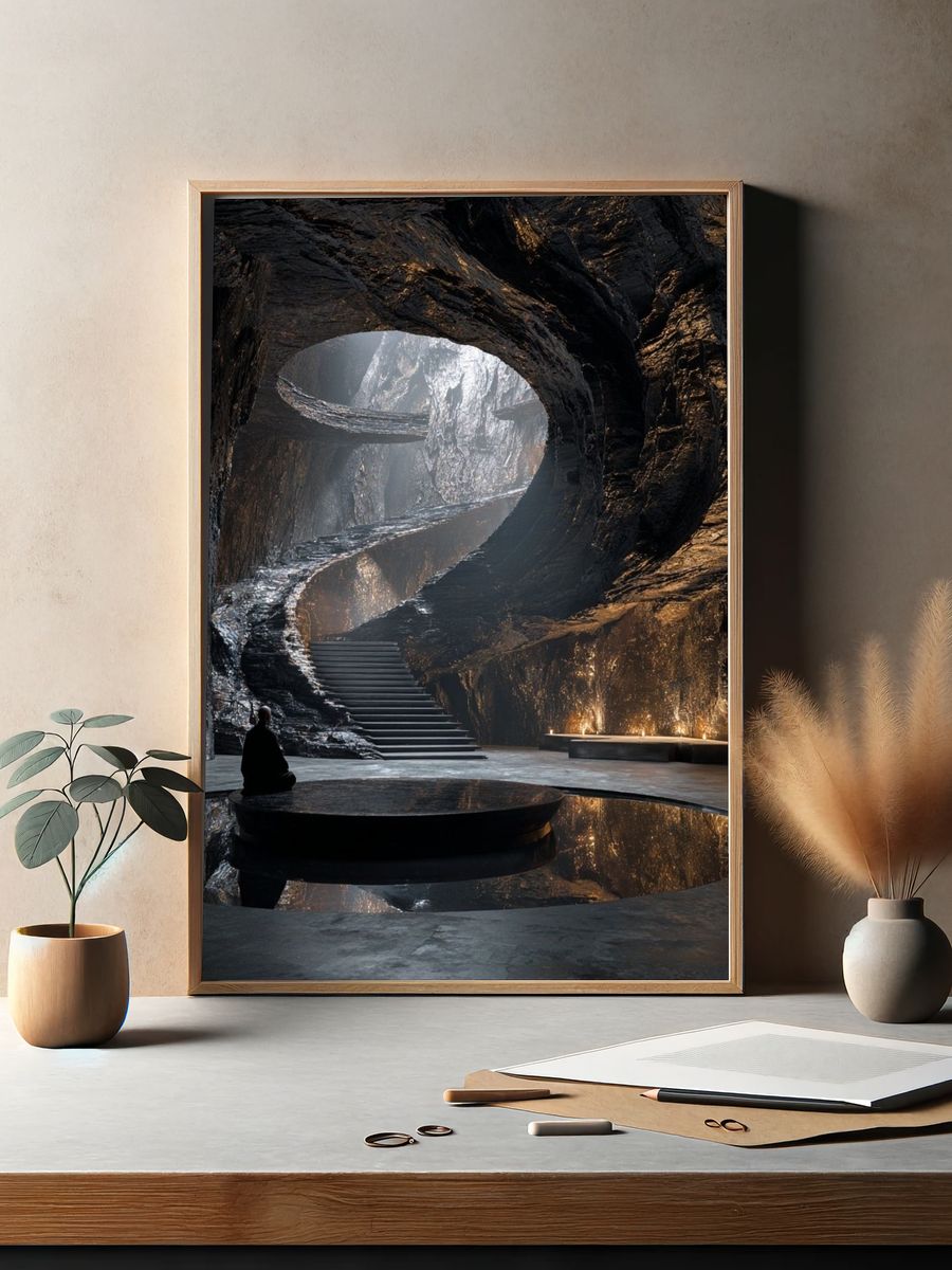 Cave Sanctuary Interior Print. — room view 2