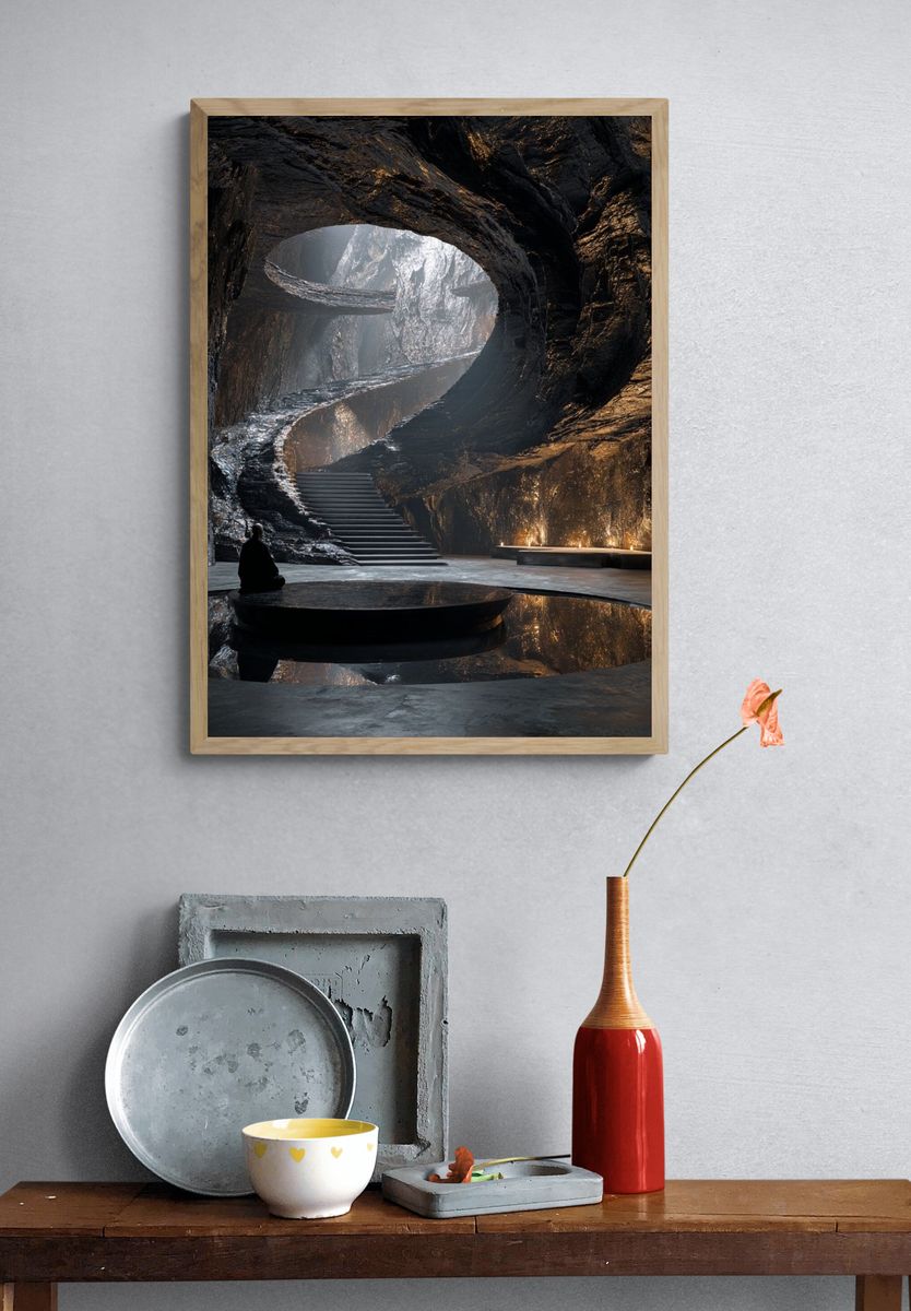 Cave Sanctuary Interior Print. — room view 3