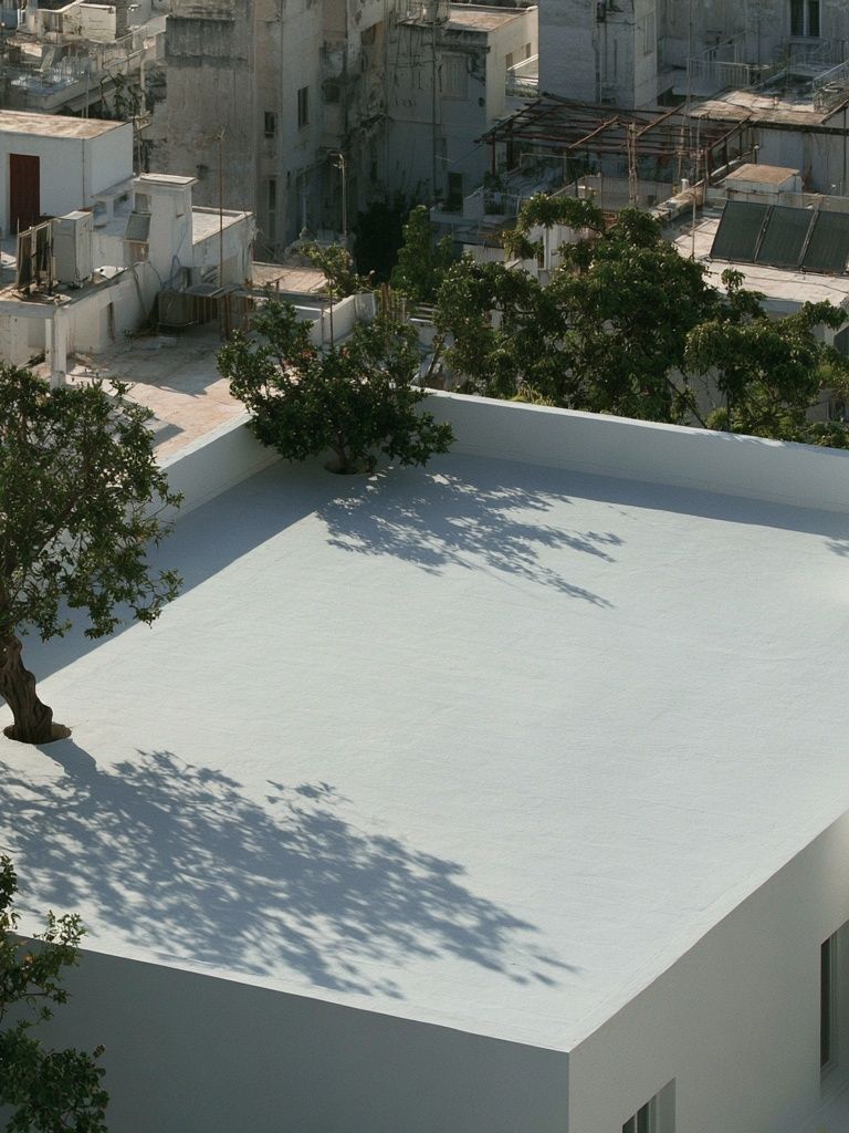 Rooftop Courtyard Architecture Print. poster detail