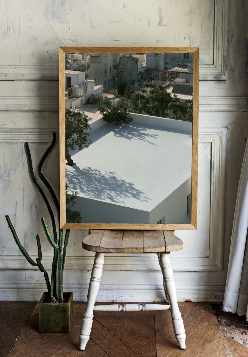 Rooftop Courtyard Architecture Print. — room view 1