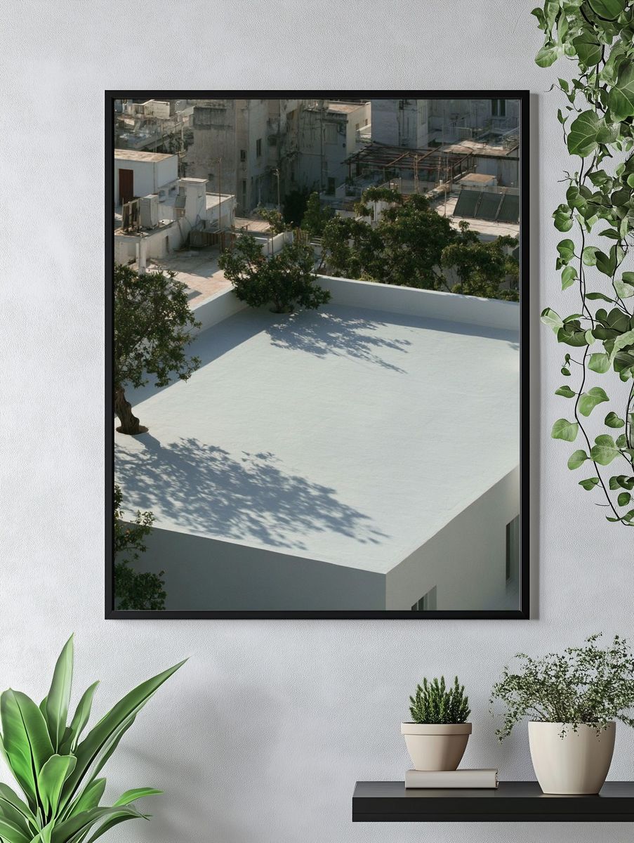 Rooftop Courtyard Architecture Print. — room view 4