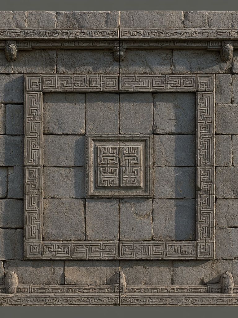 Ancient Stone Relief Architecture Print. poster detail