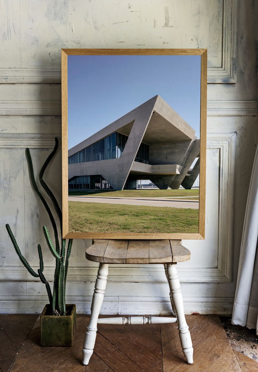 Brutalist Concrete Architecture Poster. room preview