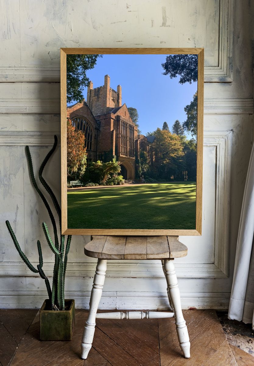 Historic Stone Courtyard Architecture Poster. — room view 1