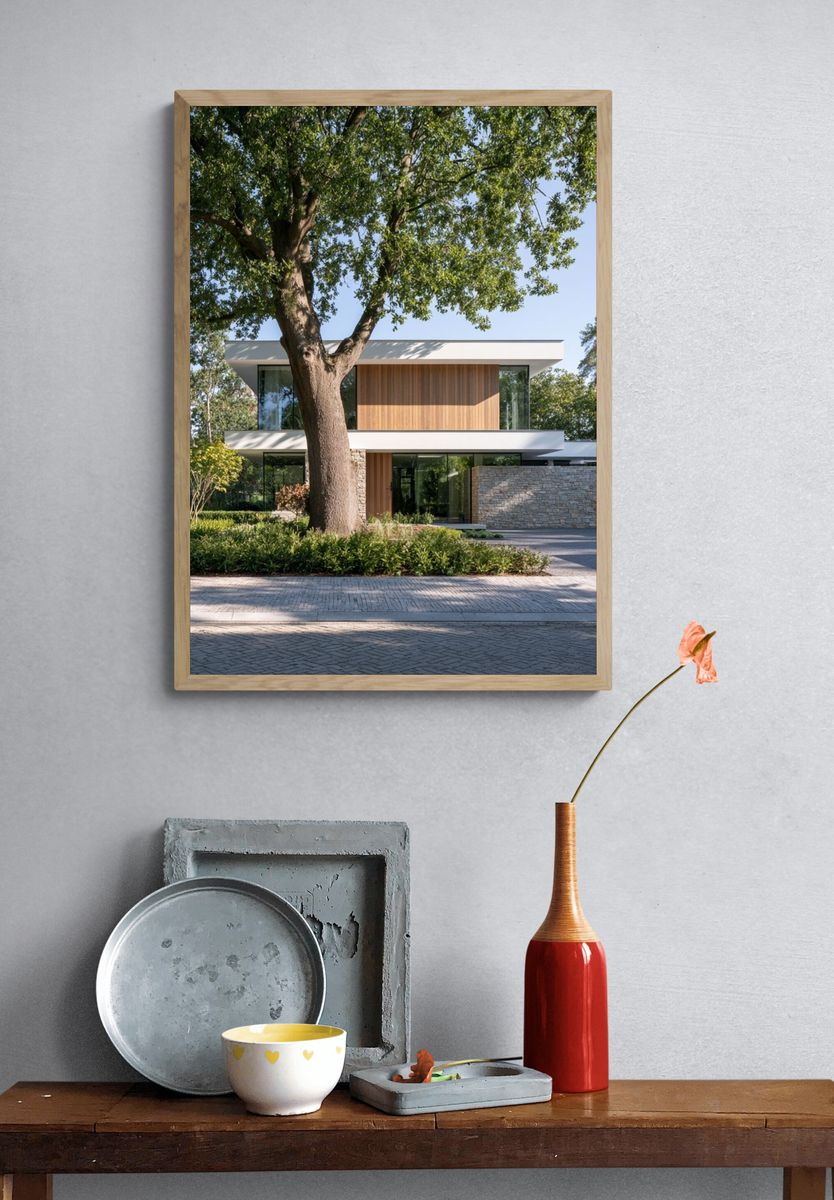 Modern House in Trees Photography Poster. — room view 3
