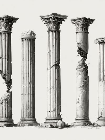 Broken Classical Columns Print. poster