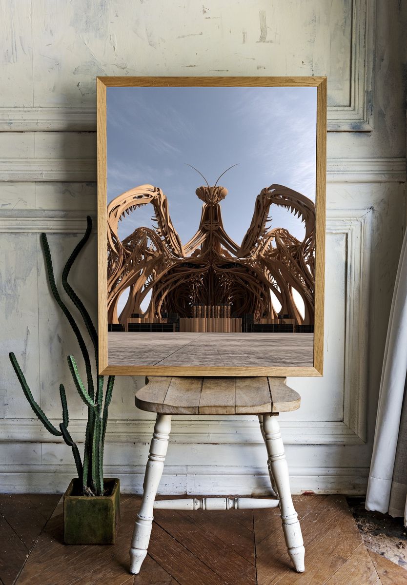 Surreal Biomorphic Pavilion Print. — room view 1