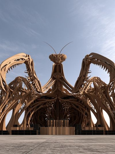 Surreal Biomorphic Pavilion Print. poster