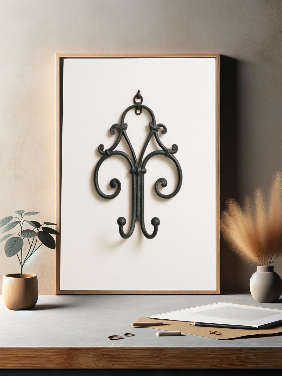 Wrought Iron Wall Hook Poster. — room view 2