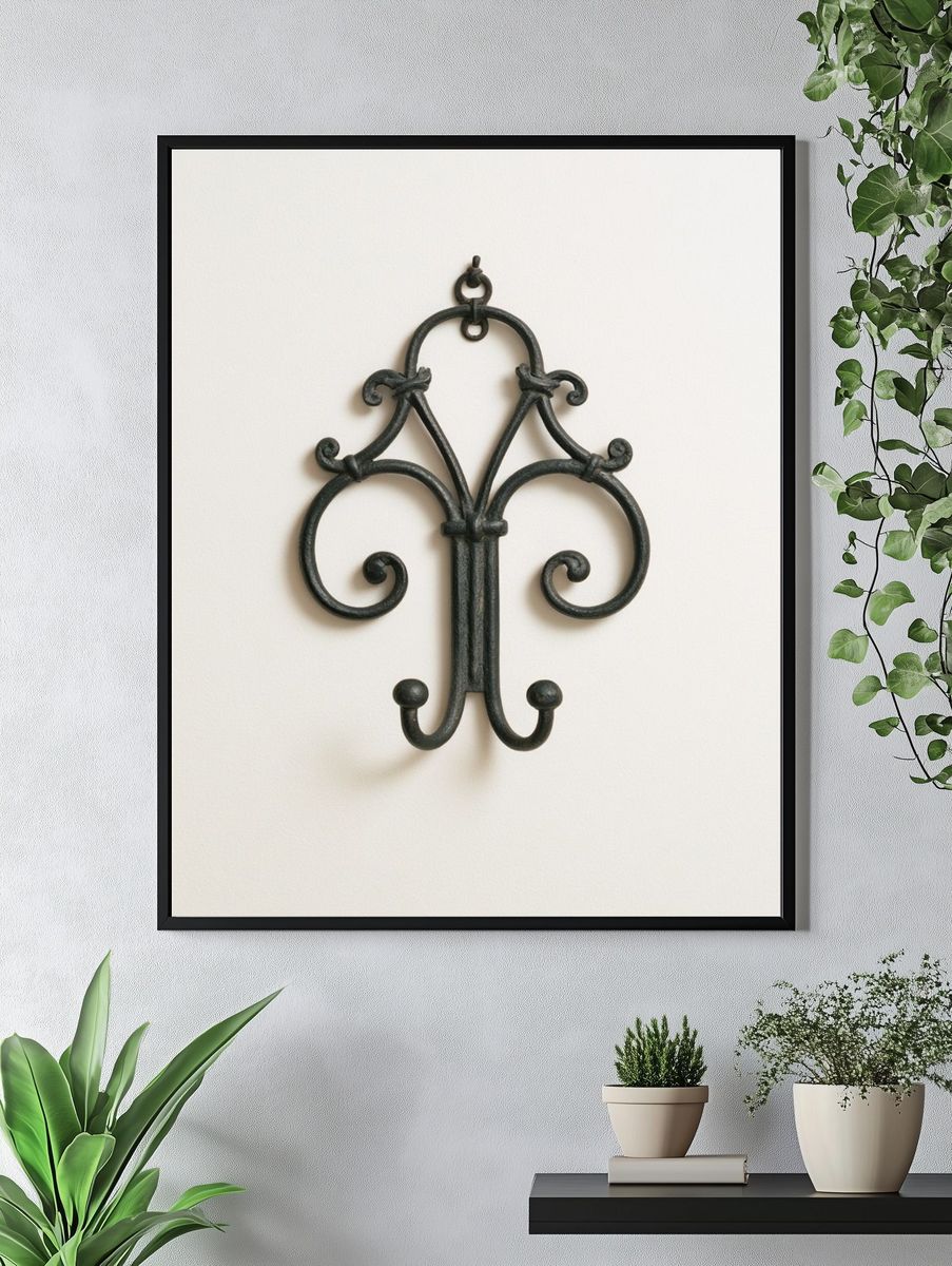 Wrought Iron Wall Hook Poster. — room view 4