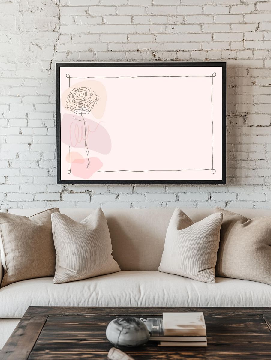 Pink flower frame background feminine. — room view 1