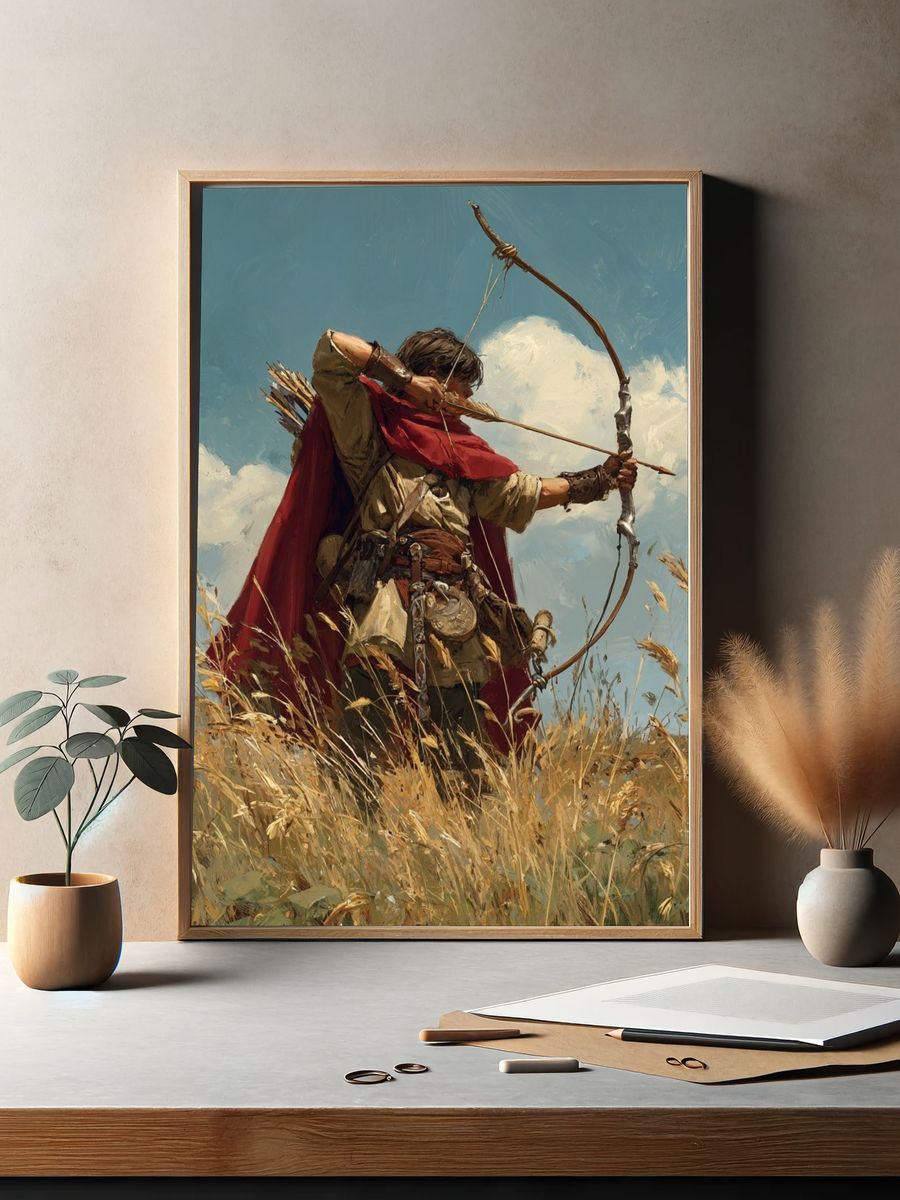 Archer in the Field — Fantasy Art Print. — room view 2
