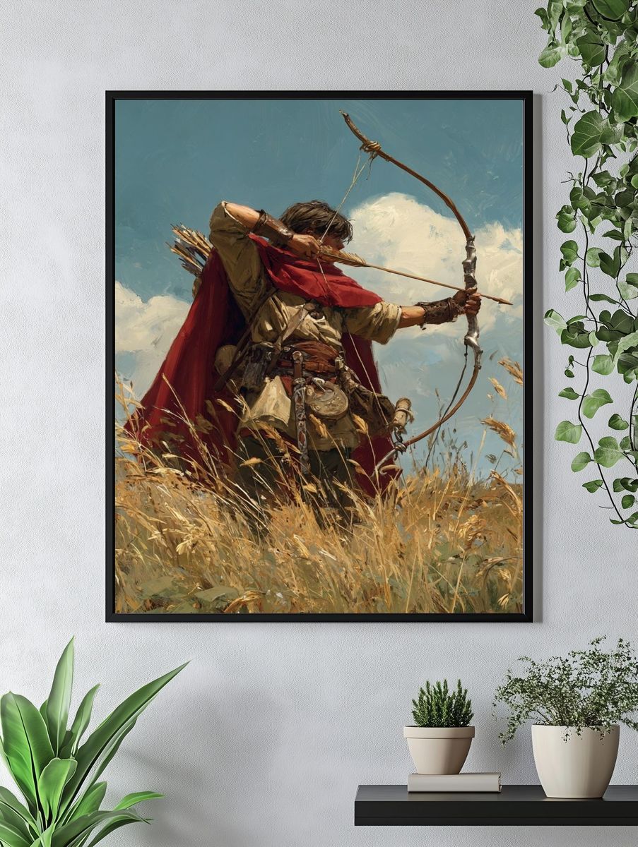 Archer in the Field — Fantasy Art Print. — room view 4